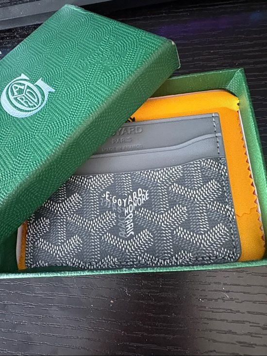 Goyard Other - Goyard Grey and Black Goyardine Card Holder with Yellow Box Accents